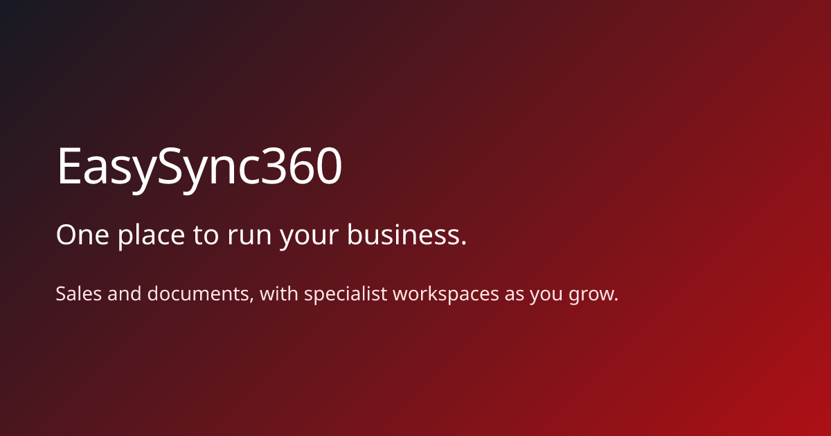 EasySync360 — Invoicing, documents & business in sync · EasySync360